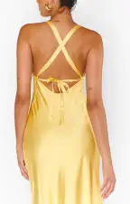 Anderson Maxi Dress ~ Yellow Luxe Satin(XXS)