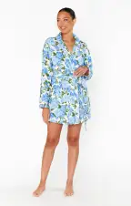 Freshen Up Robe ~ Cottage Floral Blue Terry(XXS)