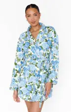 Freshen Up Robe ~ Cottage Floral Blue Terry(XXS)