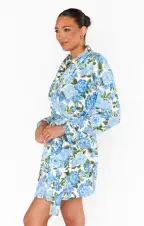 Freshen Up Robe ~ Cottage Floral Blue Terry(XXS)
