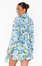 Freshen Up Robe ~ Cottage Floral Blue Terry(XXS)