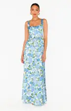 Nina Maxi Dress ~ Cottage Floral Blue(XXS)