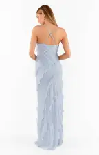 Romance Ruffle Dress ~ Steel Blue Chiffon(XXS)