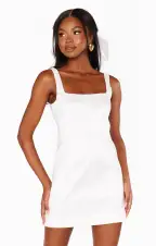 Camille Mini Dress ~ White Taffeta(XXS)