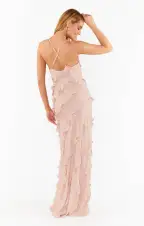 Romance Ruffle Dress ~ Dusty Blush Crisp(XXS)