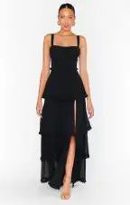 Lady Corset Dress ~ Black Chiffon(XXS)