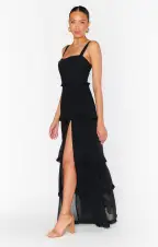 Lady Corset Dress ~ Black Chiffon(XXS)