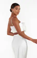 Rose Top ~ White Taffeta(XXS)