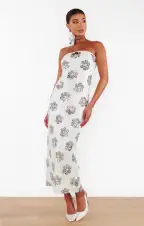 Taylor Tube Dress ~ Daisy Sequins White(XXS)