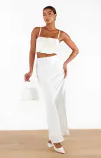 Maxi Slip Skirt ~ Ivory Luxe Satin(XXS)
