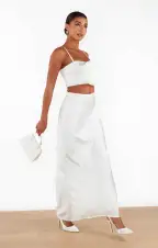 Maxi Slip Skirt ~ Ivory Luxe Satin(XXS)