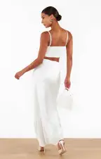 Maxi Slip Skirt ~ Ivory Luxe Satin(XXS)