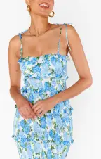 Stella Smocked Dress ~ Cottage Floral Blue(XXS)