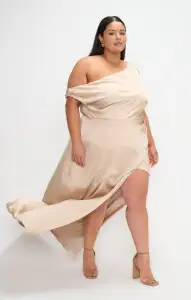Jodie Dress ~ Champagne Luxe Satin(XXS)