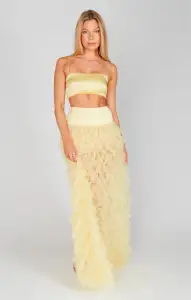 Meet Me at Midnight Skirt ~ Pale Yellow Ruffle Tulle(XXS)