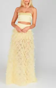 Meet Me at Midnight Skirt ~ Pale Yellow Ruffle Tulle(XXS)