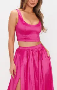 Vivianna Top ~ Dragonfruit Taffeta(XXS)