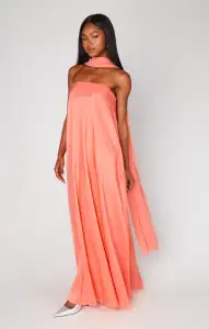Tinsley Tube Dress ~ Cantaloupe Light Taffeta(XXS)