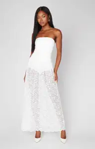 Diana Drop Waist Dress ~ White Lovely Lace(XXS)