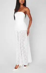 Diana Drop Waist Dress ~ White Lovely Lace(XXS)