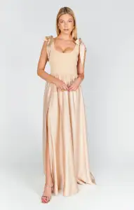 Harper Maxi Dress ~ Champagne Luxe Satin(XXS)