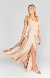 Harper Maxi Dress ~ Champagne Luxe Satin(XXS)