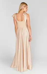 Harper Maxi Dress ~ Champagne Luxe Satin(XXS)