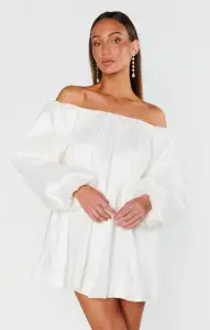 Brenna Mini Dress ~ White Taffeta(XXS)