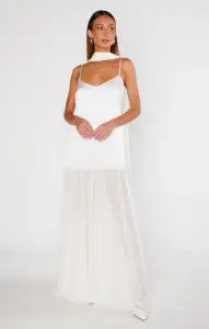 Dalia Maxi Dress ~ Ivory Luxe Satin(XXS)