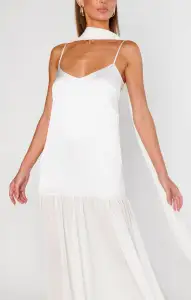 Dalia Maxi Dress ~ Ivory Luxe Satin(XXS)