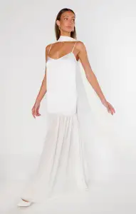 Dalia Maxi Dress ~ Ivory Luxe Satin(XXS)