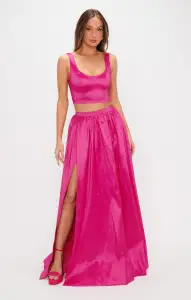 Vivianna Maxi Skirt ~ Dragonfruit Taffeta