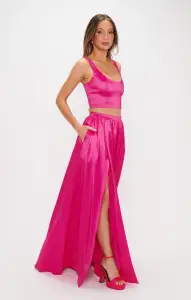 Vivianna Maxi Skirt ~ Dragonfruit Taffeta(XXS)
