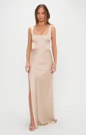 Lana Maxi Dress ~ Champagne Luxe Satin