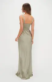 Lana Maxi Dress ~ Moss Green Luxe Satin(XXS)