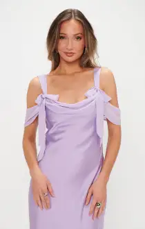 Bella Maxi Dress ~ Lavender Luxe Satin(XXS)