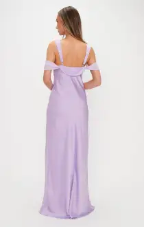 Bella Maxi Dress ~ Lavender Luxe Satin(XXS)
