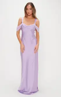Bella Maxi Dress ~ Lavender Luxe Satin(XXS)