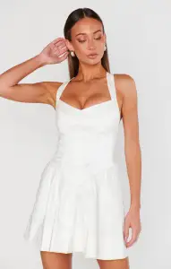 Abigail Mini Dress ~ White Taffeta(XXS)