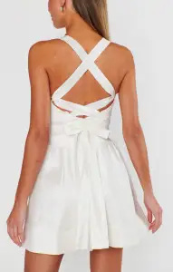 Abigail Mini Dress ~ White Taffeta(XXS)