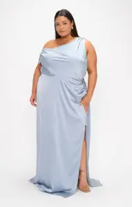 Jodie Dress ~ Steel Blue Luxe Satin(XXS)