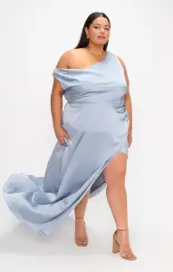 Jodie Dress ~ Steel Blue Luxe Satin(XXS)