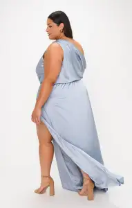 Jodie Dress ~ Steel Blue Luxe Satin(XXS)
