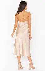 Verona Cowl Dress ~ Champagne Luxe Satin(XXS)