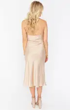 Verona Cowl Dress ~ Champagne Luxe Satin(XXS)