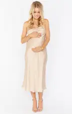 Verona Cowl Dress ~ Champagne Luxe Satin(XXS)