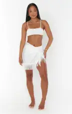 Lido Sarong ~ Ivory Fringe(XS/S)