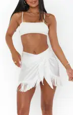 Lido Sarong ~ Ivory Fringe(XS/S)