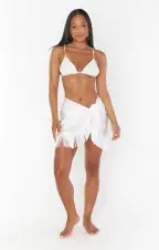Lido Sarong ~ Ivory Fringe(XS/S)