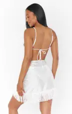 Lido Sarong ~ Ivory Fringe(XS/S)